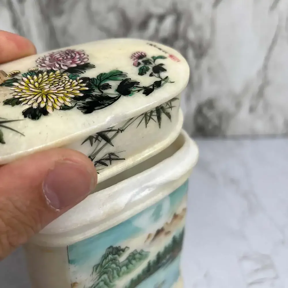 Vintage Asian Stone Bathroom Container